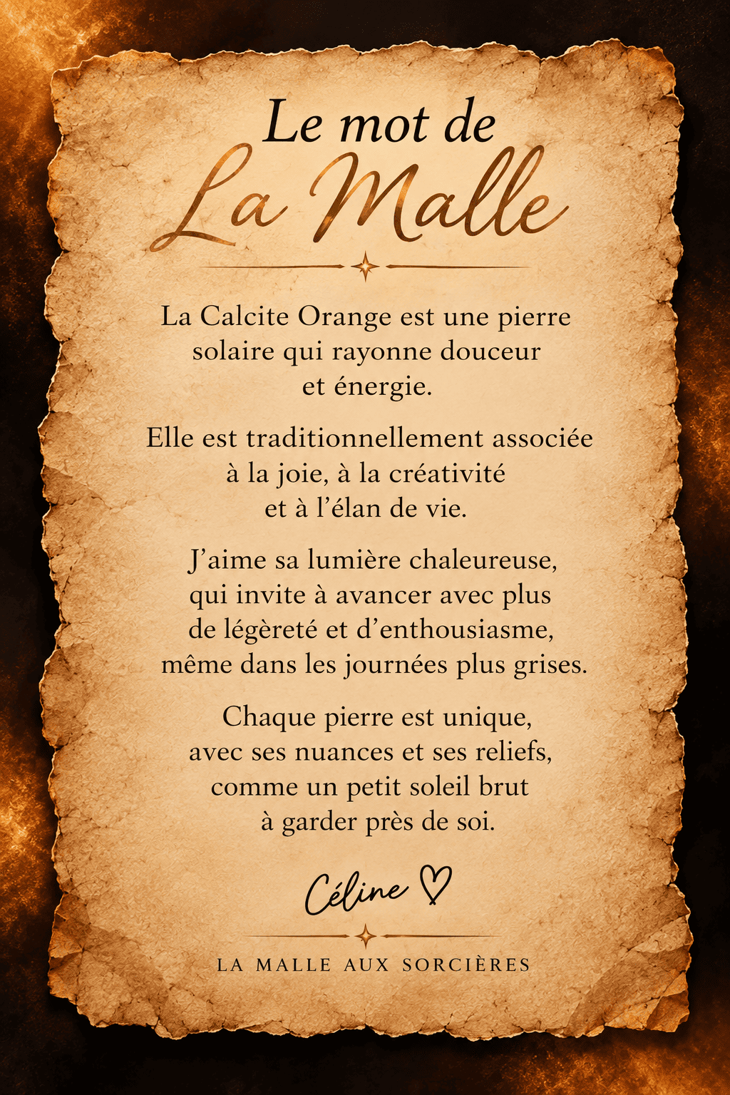 Calcite Orange brute -Vertus